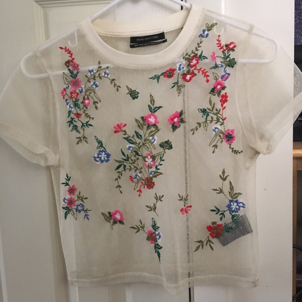 Urban outfitters mesh floral top